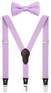 shark tooth boys bow tie and suspenders set wedding lavender 30"