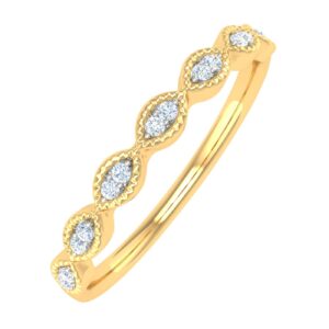 0.04 Carat Anniversary Wedding Band Ring in 10k Yellow Gold (Ring Size 7)