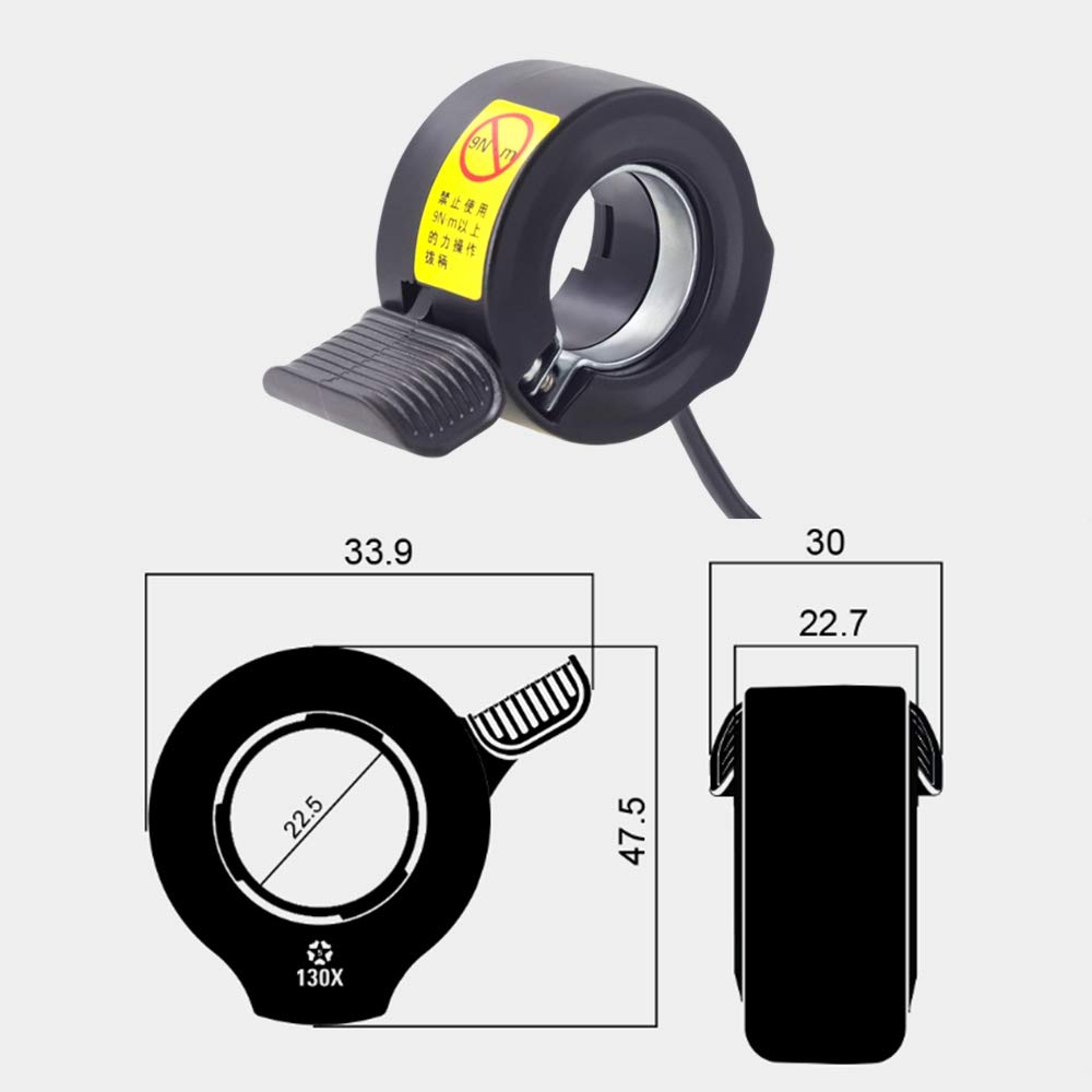 Thumb Throttle for Bafang ,3 PIN Speed Governing Controller for 8fun, Mid Drive Motor Hub Motor Electric Bicycle Conversion Kits E-Bike Throttle 17.7 inch