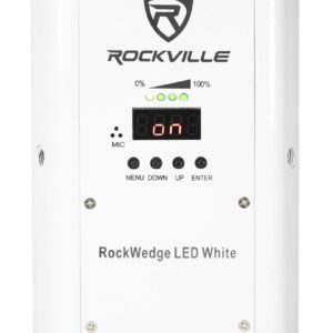 2 Rockville RockWedge LED RGBWA+UV Rechargeable Wireless DMX White Par Up-Lights