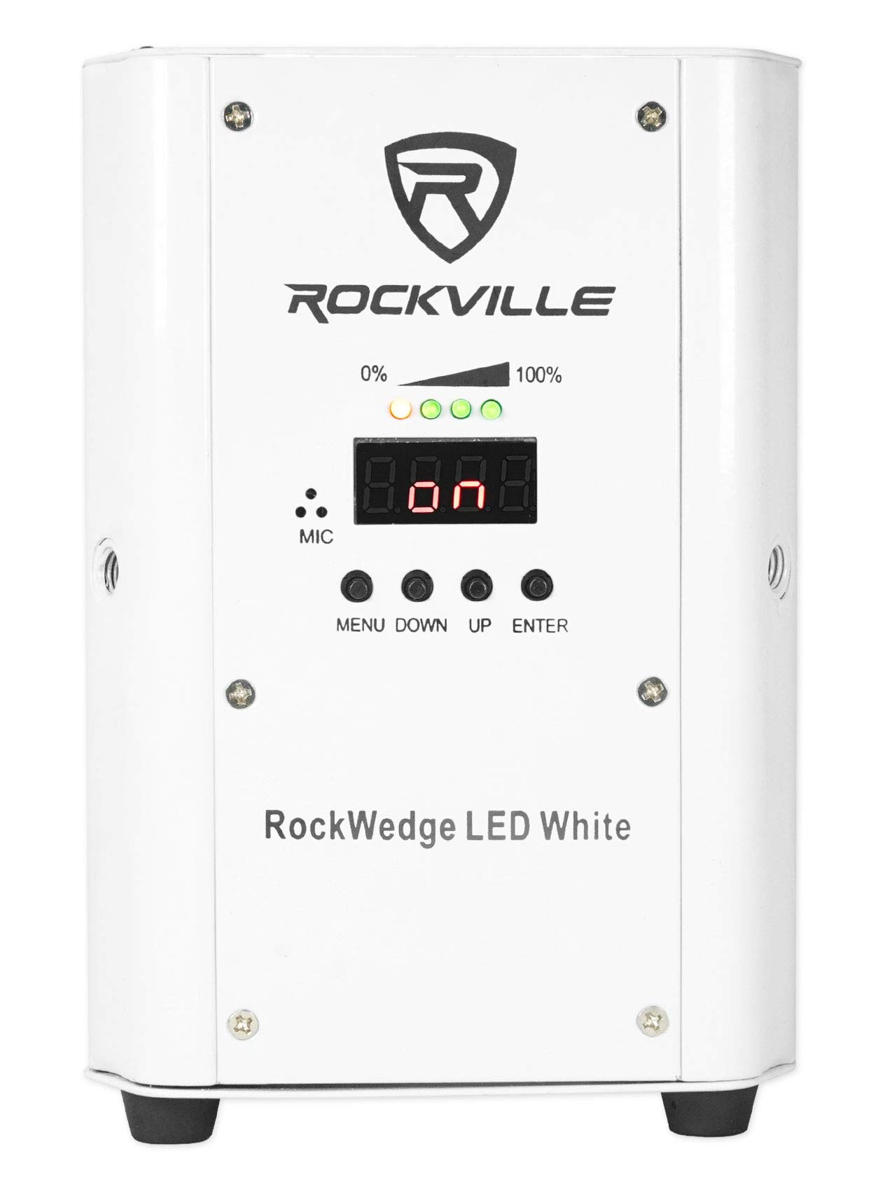 2 Rockville RockWedge LED RGBWA+UV Rechargeable Wireless DMX White Par Up-Lights