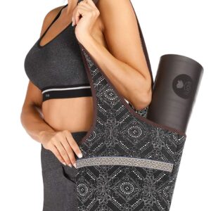 IUGA Yoga Mat Bag with Large Size Pocket & Inner Zipper Pocket, Yoga Carrier Bag Fit Most Yoga Mat Size