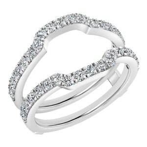 Dazzlingrock Collection Cubic Zirconia Wedding Enhancer Ring Guard Ring for Women (0.75 ctw, White, Clarity Clean) in 925 Sterling Silver Size 7