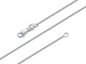 boruo 925 sterling silver box chain necklace, 1mm solid italian nickel-free lobster claw clasp 18 inch