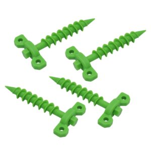 grip 7.5" hay bale screw anchor stake (4 pack) - holds tight in any type of bale - tie down points for rope, bungee cords, s hook straps - polypropylene - home, outdoor, farm