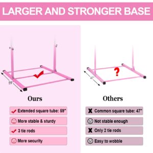 SHIWEI Gymnastics Training Bar- Height Adjustable 3' to 5' Horizontal Kip Bar for Kids