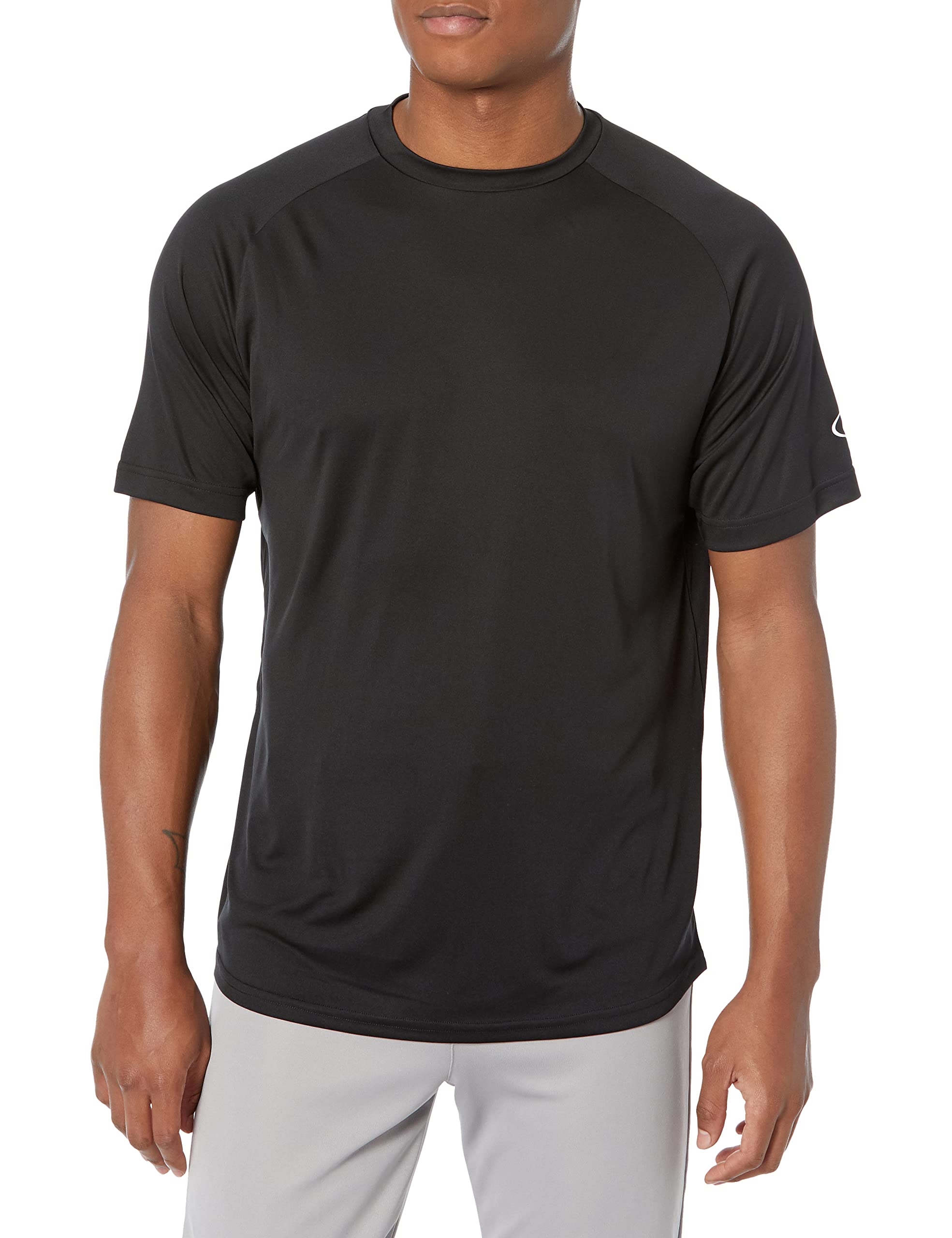 Rawlings Mens Crew Neck Short Sleeve T-Shirt Black L, Black, Adult Large