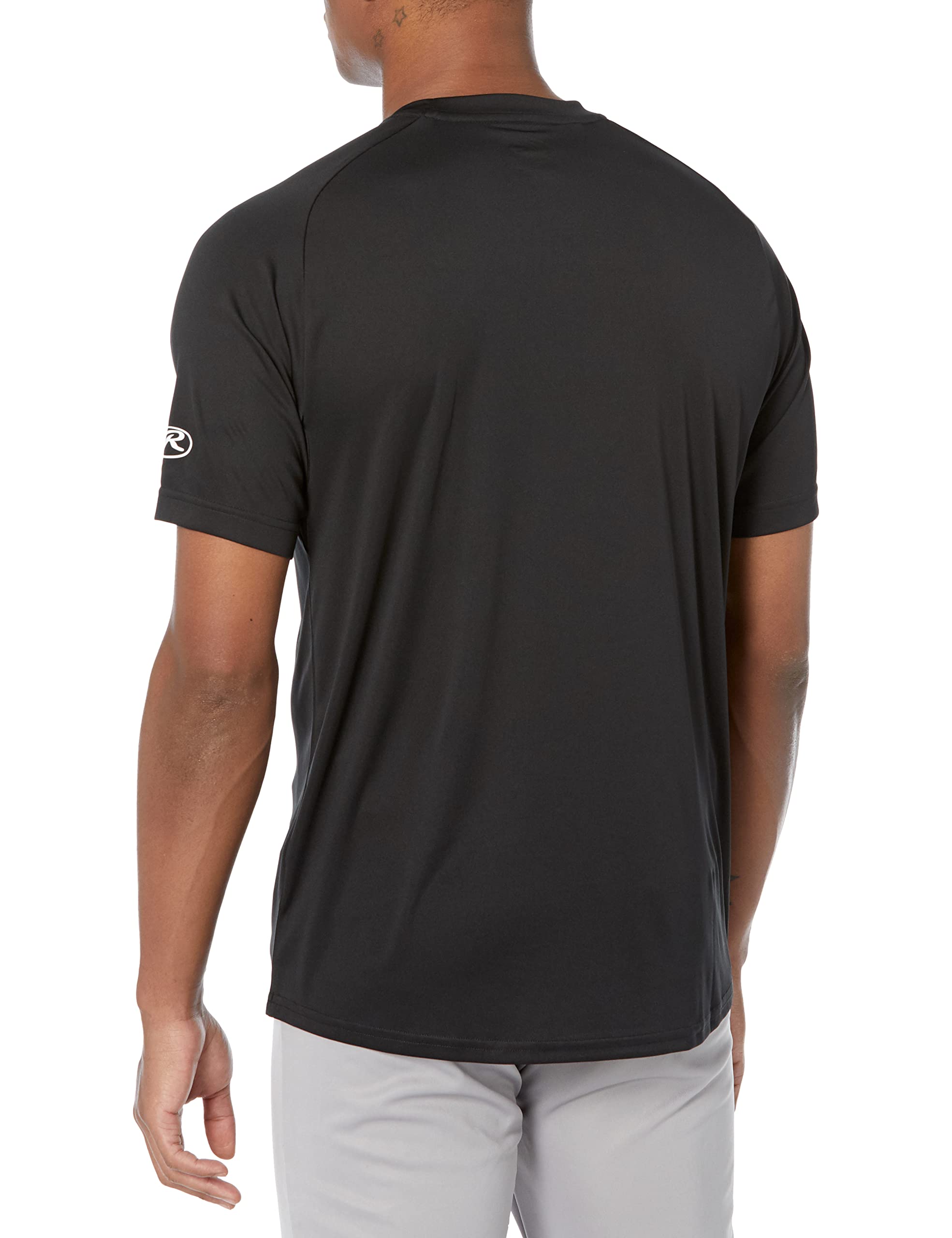 Rawlings Mens Crew Neck Short Sleeve T-Shirt Black L, Black, Adult Large