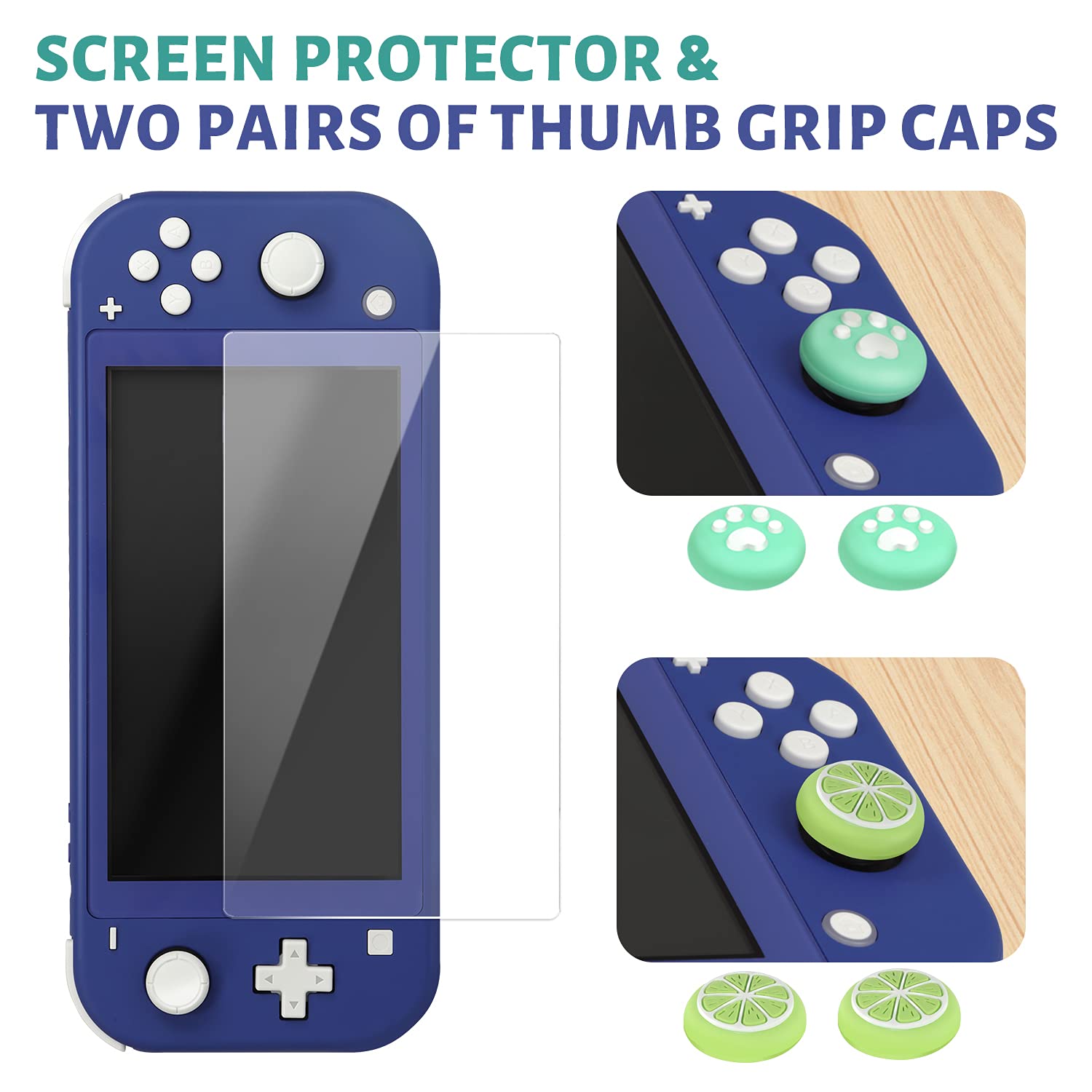 CoBak Carrying Case for Nintendo Switch Lite - with 1 Screen Protector, 1 Grip Case and 4 Thumb Grip Caps, Ultra Slim Premium EVA Travel Pouch Protective Cover, 8 Game Cartridges, Green