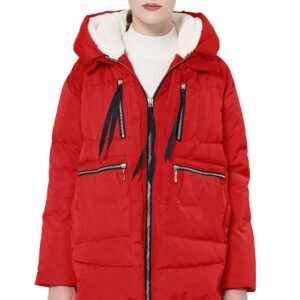 Orolay Women's Thickened Down Jacket Red Small