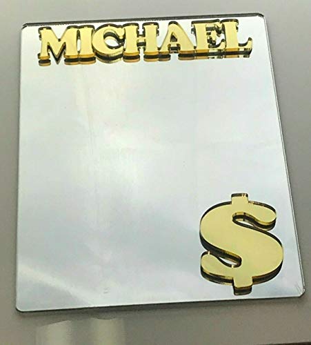 Money Dollar Sign Locker Mirror Personalized Back to School Magnetic Custom Locker Decor Cheerful Personalized Inside of Locker Organizer Accessory, Refrigerator Magnet, Quality and Fun in One!