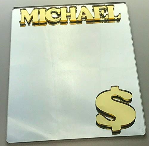 Money Dollar Sign Locker Mirror Personalized Back to School Magnetic Custom Locker Decor Cheerful Personalized Inside of Locker Organizer Accessory, Refrigerator Magnet, Quality and Fun in One!