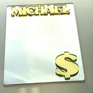 Money Dollar Sign Locker Mirror Personalized Back to School Magnetic Custom Locker Decor Cheerful Personalized Inside of Locker Organizer Accessory, Refrigerator Magnet, Quality and Fun in One!