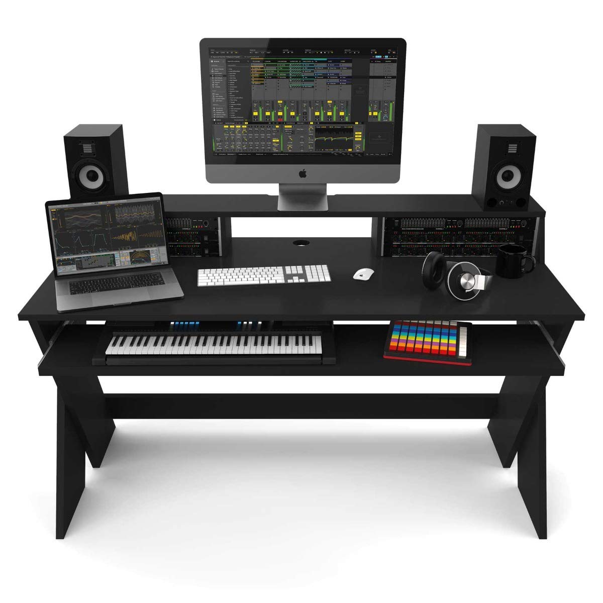 Glorious Sound Desk Pro Black Professional Studio Workstation, Black