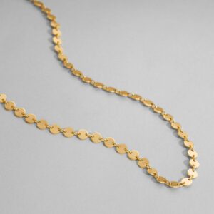 Dremmy Studios Gold Coin Choker Necklaces for Women, Dainty 14K Gold Plated Stackable Sequins Cion Disc Choker Necklaces for Women