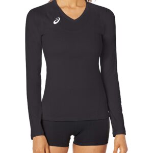 ASICS Spin Serve Volleyball Jersey Long Sleeve, Team Black, Large