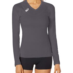 ASICS Spin Serve Volleyball Jersey Long Sleeve, Team Steel Grey, x Large