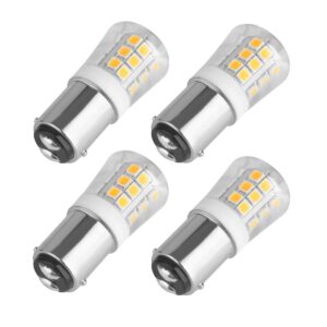 jomitop ba15d two contact led bulb s8 bayonet base 1076 1142 1176 non-dimmable 3w waterproof ac12v/dc 10-24v pack of 4