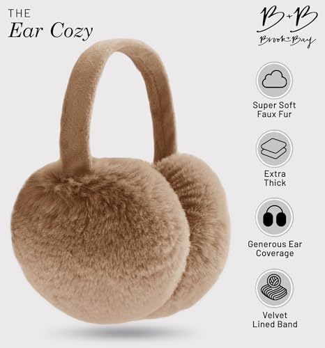 Brook + Bay Fleece Ear Muffs - Cozy & Foldable Earmuffs - Winter Ear Warmers for Women - Soft & Warm Ear Muffs for Women