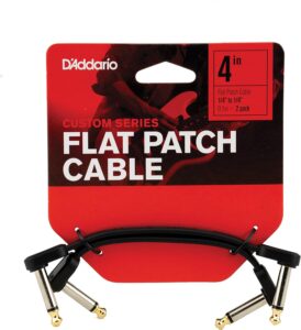 d'addario accessories instrument cable, flat-right angle, 4 in (pw-fprr-204)