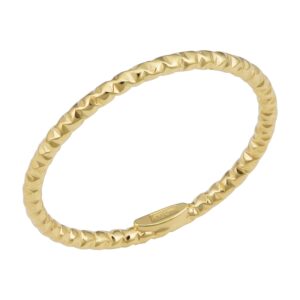 Kooljewelry 14k Yellow Gold Minimalist Diamond-cut Band Knuckle Stacking Midi Ring (size 5)