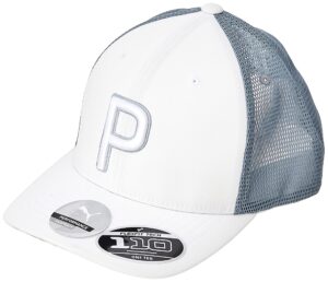 puma golf 2020 men's trucker p hat (men's, bright white,one size)