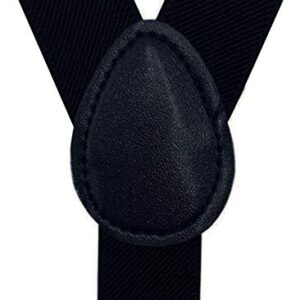 LOLELAI Suspenders for Women and Men | Elastic, Adjustable, Y-Back | Pant Clips, Tuxedo Braces (1, Black)