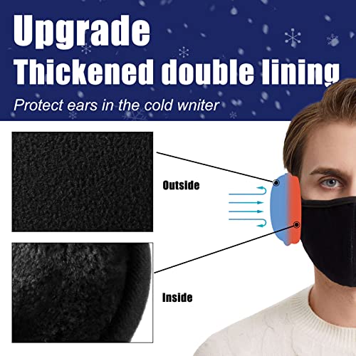 GERGELLA Ear Muffs for Men Women - Winter Ear Warmers - Warm Ear Covers for Cold Weather Soft Fleece Earmuffs Protects Ears Black