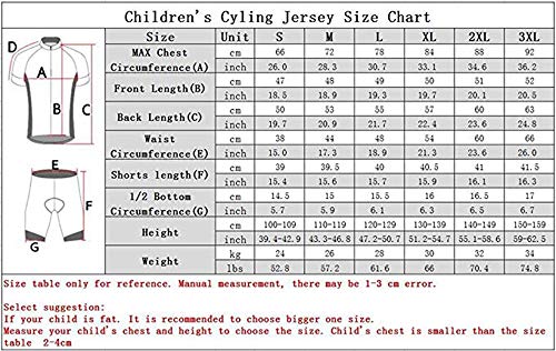 Kid Children Boys' Girls' Short Sleeve Cycling Jersey for Youth