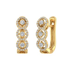 3/8 carat diamond hoop earrings in 10k yellow gold