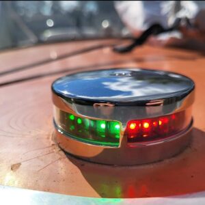 Young Marine 2-NM Deck Mount, Stainless Steel, Bi-Color Bow Light Red and Green LED for Boat Pontoon Yacht Skeeter, DC 10-30V