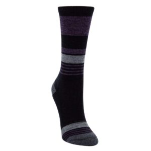 Kirkland Signature Womens 6 Pack Extra Fine Merino Wool Trail Socks (Black/Purple)