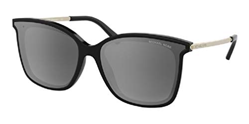 Michael Kors MK2079U ZERMATT Square 333282 61M Black/Silver Grey Gradient Mirror Polarized Sunglasses For Women+ BUNDLE With Designer iWear Eyewear Kit