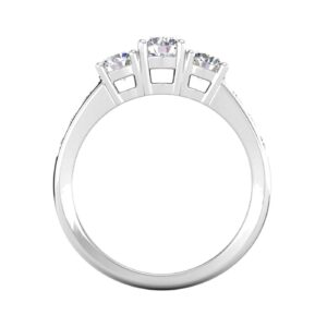 1.50ctw Diamond Three Stone Ring With Side Stones in 14k White Gold (1.50ctw, H-I, I2-I3)