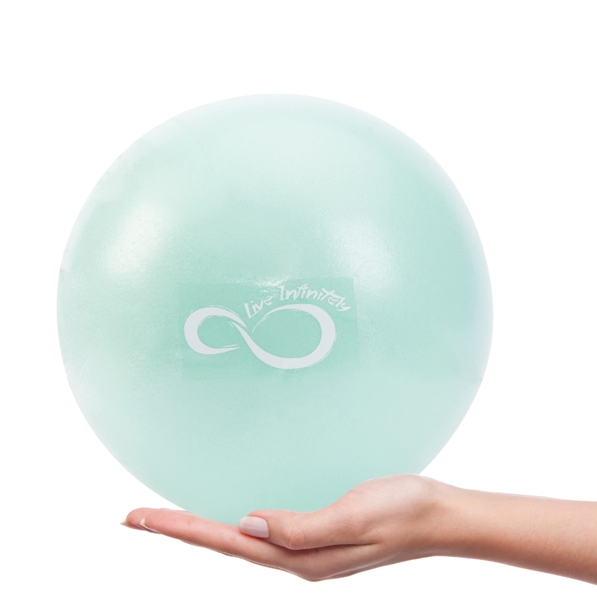 Live Infinitely Pilates Ball 9 Inch with Pump | Small Yoga Balls with Digital Workout eBook | Mini Stability Ball for Pilates, Barre, Yoga & Home Exercise (Mint)