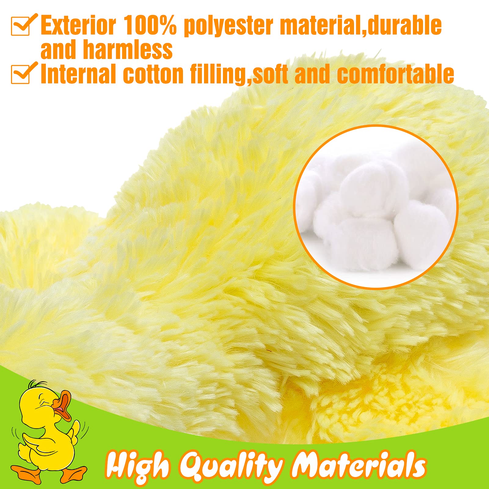 EXPAWLORER Plush Squeaky Duck Dog Toy - 14" Large Stuffed Soft Cute Duck, Best Birthday Gift Interactive Filled Chew Toys for Small Medium Large Dogs Puppy Biting Training Teething, Yellow