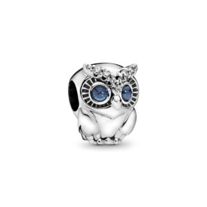 pandora sparkling owl charm - compatible moments bracelets - jewelry for women - gift for women in your life - made with sterling silver & cubic zirconia