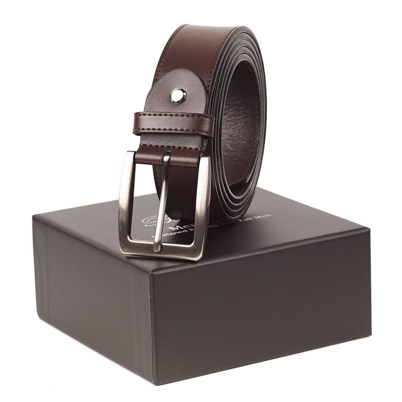 LABMGW Mens Leather Belt Big and Tall 68 & 72 Inch Brown