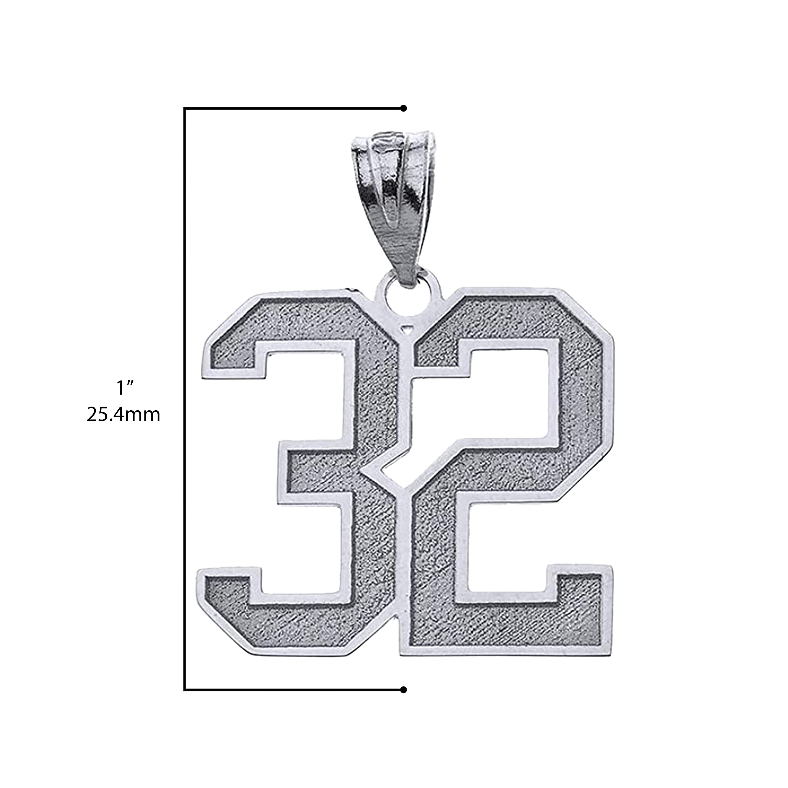 .925 Sterling Silver Customizable Sports Jersey Lucky Number and Name Pendant Charm with Personalized Engraving - Comes with 16" Rolo Chain