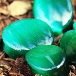 Pierced Owl Natural Green Cat's Eye Stone Double Flared Tear Drop Plugs, Sold as a Pair (19mm (3/4"))