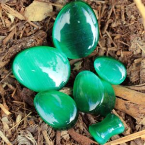 Pierced Owl Natural Green Cat's Eye Stone Double Flared Tear Drop Plugs, Sold as a Pair (19mm (3/4"))