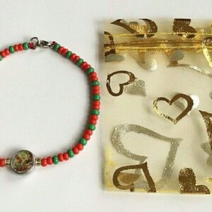 ALEX AND ELSA SAINT MICHAEL BEAD BRACELET FOR PROTECTION 7.5" LONG/PULSERA DE SAN MIGUEL PARA PROTECCION 7.5 LARGO