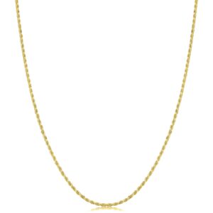 verona jewelers 18k gold 1.5mm diamond cut rope chain necklace, 18k gold rope chain, 18k gold necklaces,18k gold chain gold dainty necklace, real 18k gold chain, 16-30