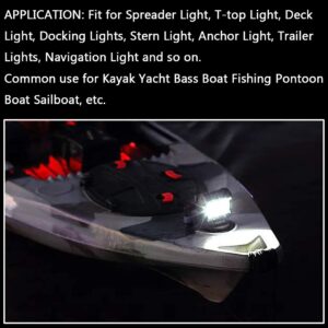 Shangyuan Pontoon Boat Docking Headlights, Marine Led Lights for Kayak Bass Jon Fishing Boat Spreader Light, T-top, Deck, Driving, Stern/Navigation Lights, 2pcs