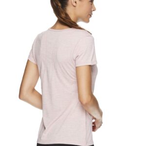 Reebok Womens Varigated Heathered Basic T-Shirt, Pink, Large