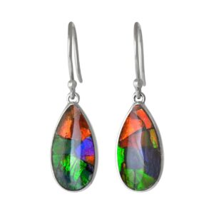 starborn sterling silver ammolite pear earrings