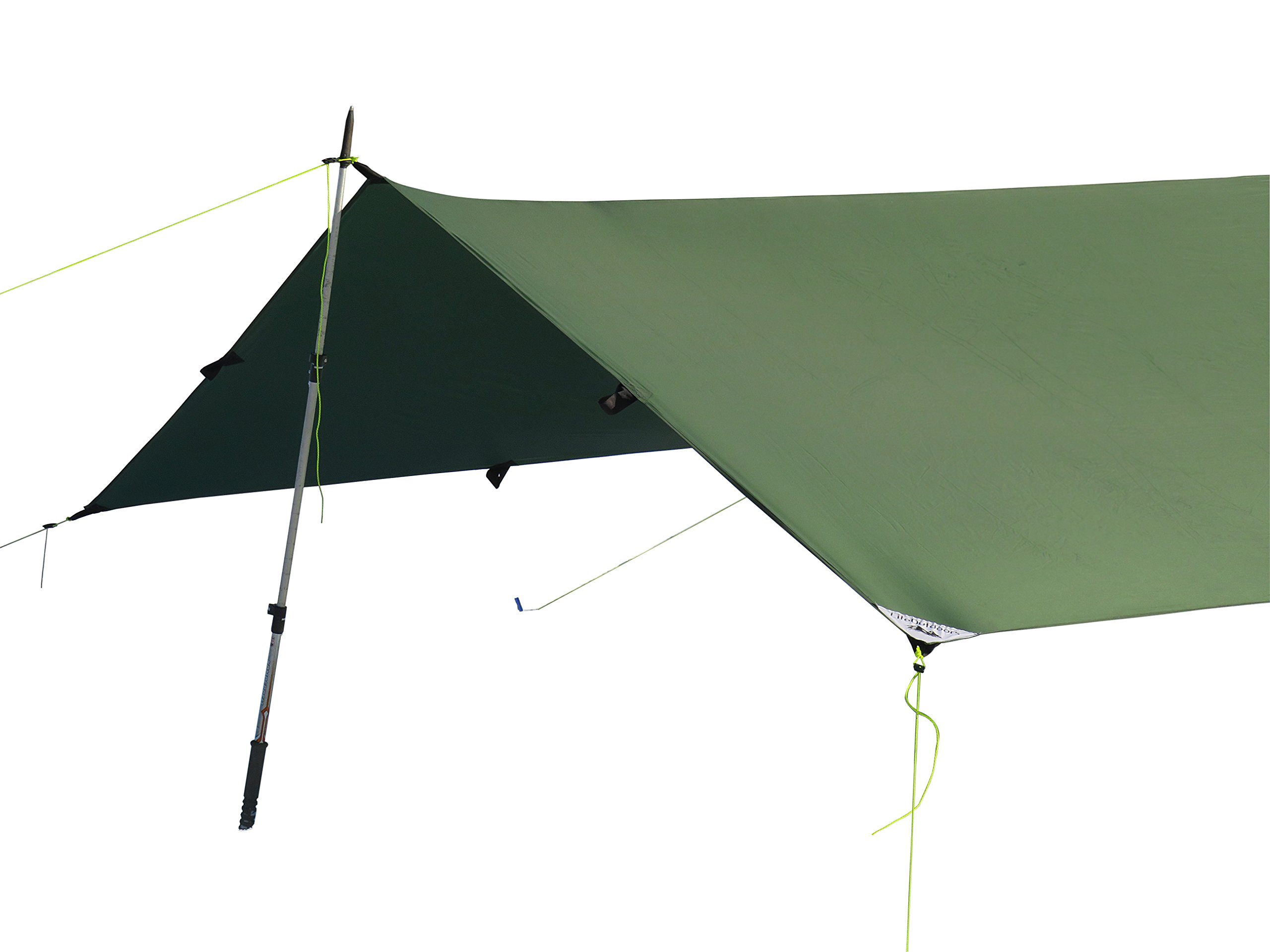 LiteOutdoors Silnylon Tarp - 13.9 Oz. - Ultralight Backpacking Tarp or Hammock Tarp (Green, 10' x 10')