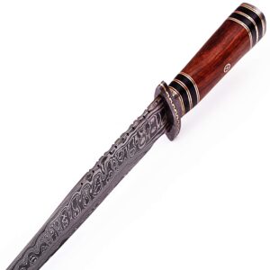 Hunt For Life Ruffian Outlaw Damascus Steel Hunting Knife