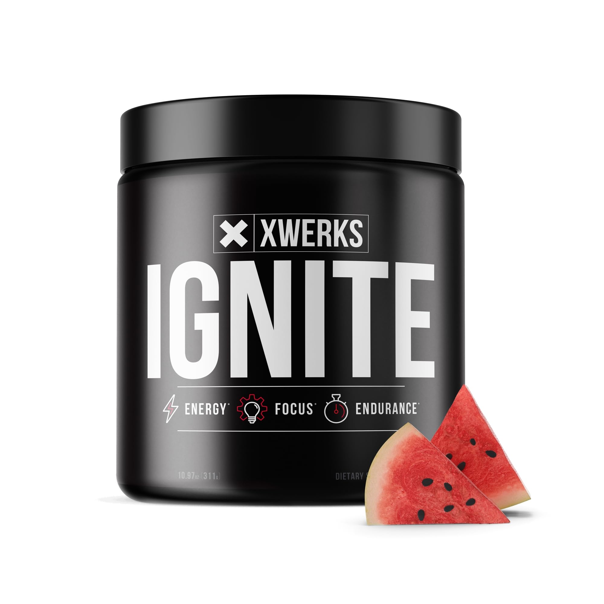 Xwerks Ignite Watermelon Pre Workout Powder - Best Natural Keto Pre-Workout for Women and Men with Explosive Energy - Gluten Free Preworkout Blend for Endurance Stamina - 150 mg Caffeine 30 Servings