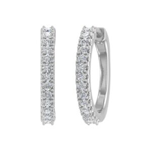 1/4 Carat Diamond Hoop Earrings in 10K White Gold